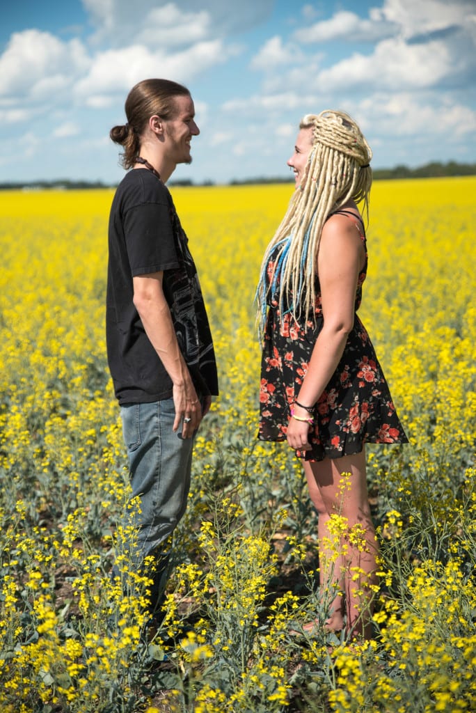 012-Edmonton Canola Field Engagement Couple Photography Session-