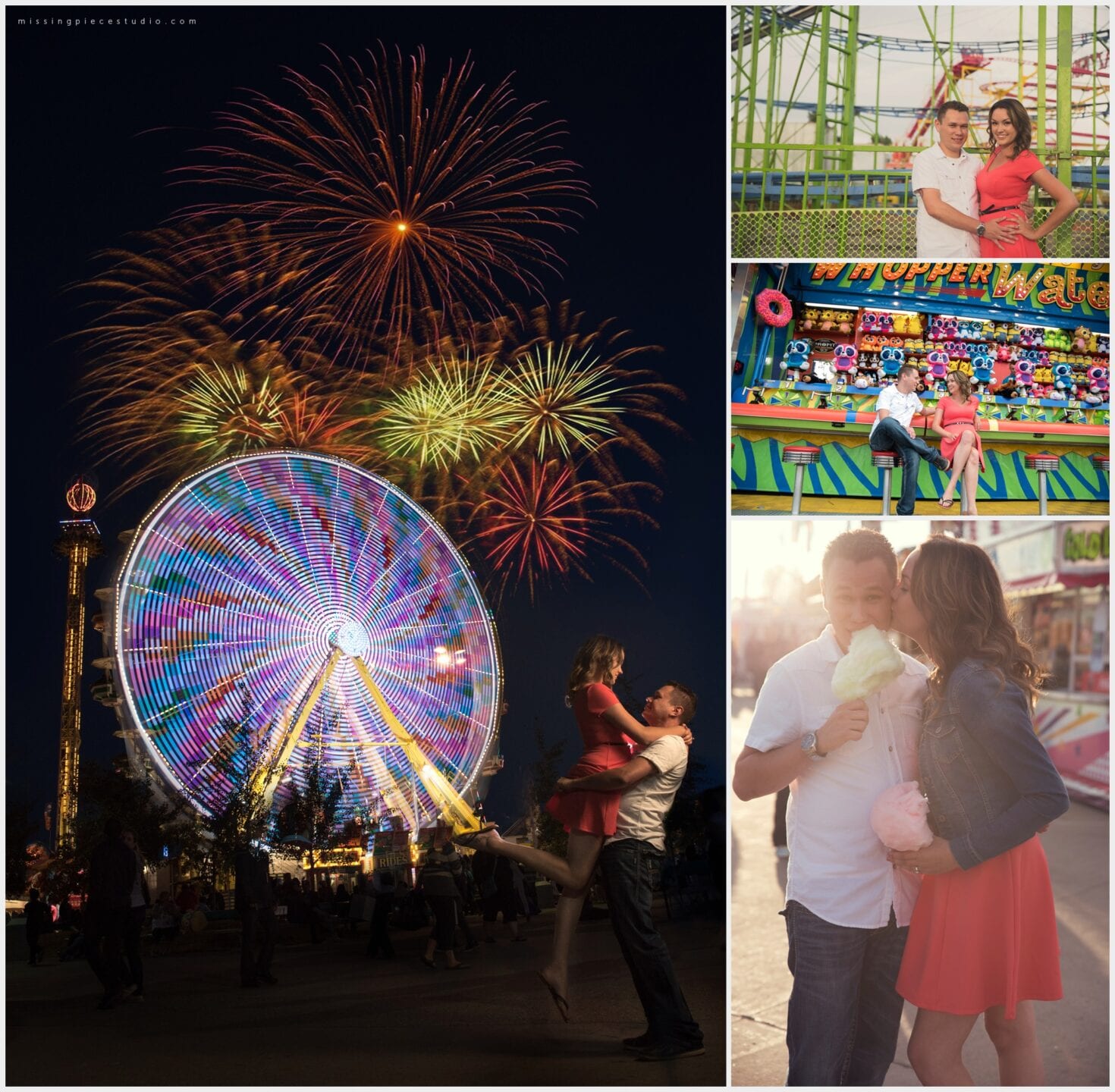 Beautiful Fireworks displays in Edmonton under the beautiful city scape at northlands during KDays festival