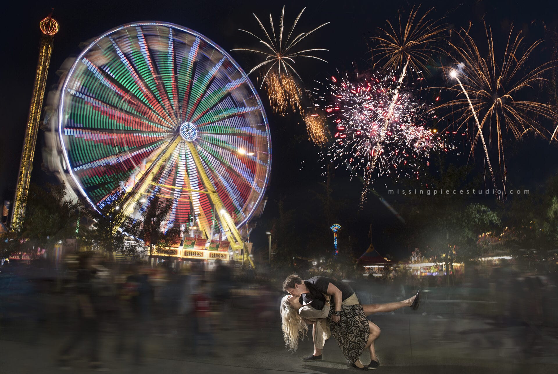 Fireworks displayed on 2015 KDays festival captured on camera during Kdays festival in Edmonton