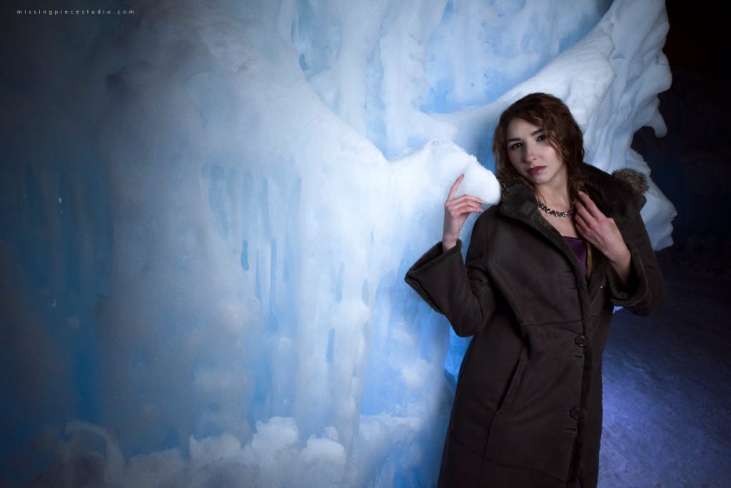 Ice Queen Fashion photo shoot at the Ice Castles.
